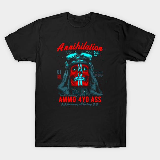 Annihilation Soldier Tribal Black Ops Skull T-Shirt by TOKEBI